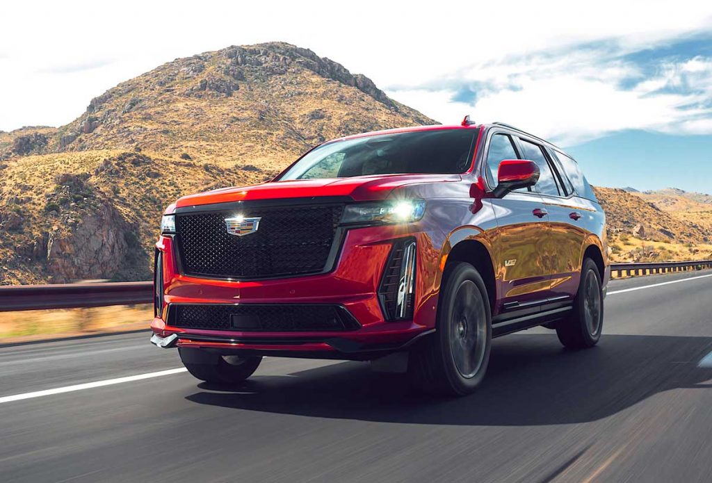The 2023 Cadillac Escalade-V cruising down the highway in Phoenix, Arizona.