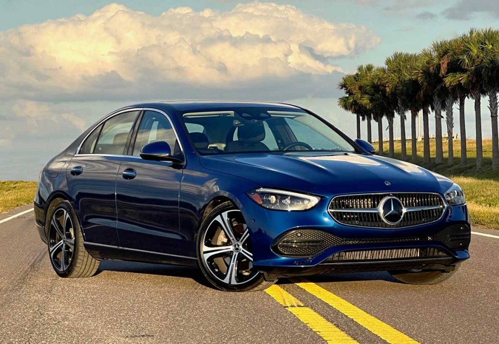 2022 Mercedes C 300 parked, head-on