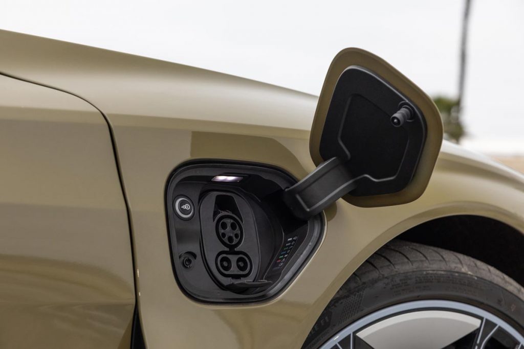 Audi 2024 RS e-tron GT's charging port. Photo courtesy of Audi