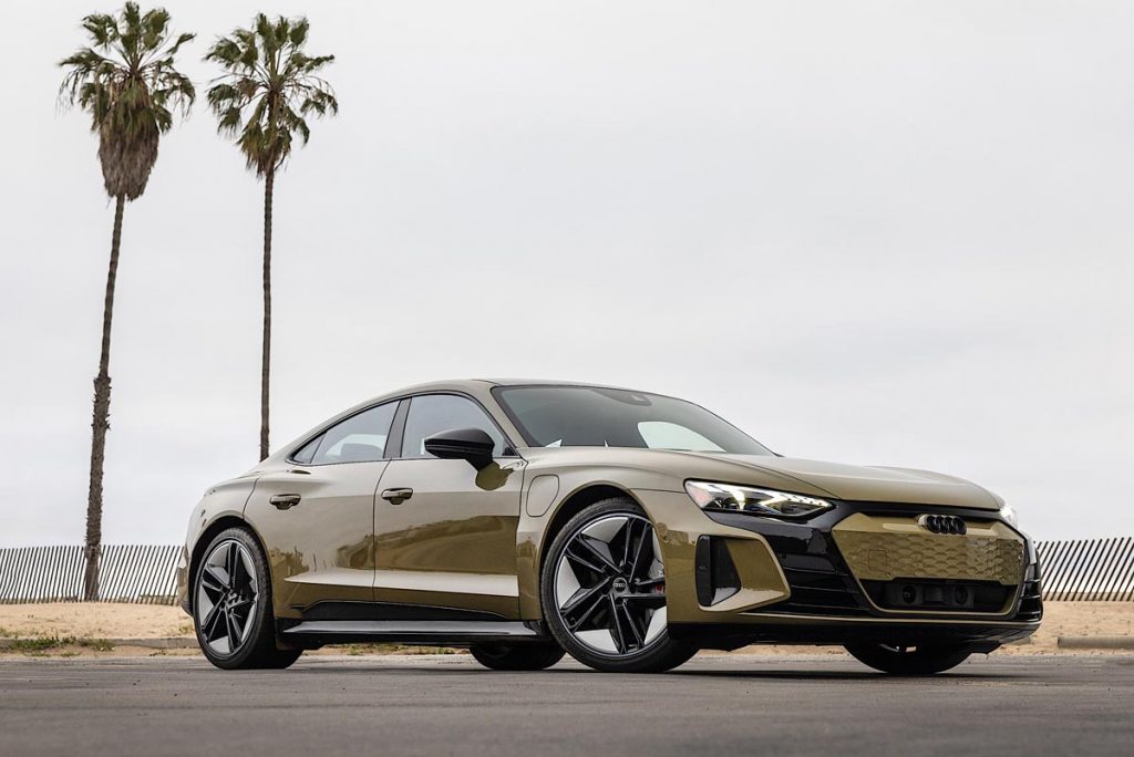 Audi 2024 RS e-tron GT, parked, front. Photo courtesy of Audi