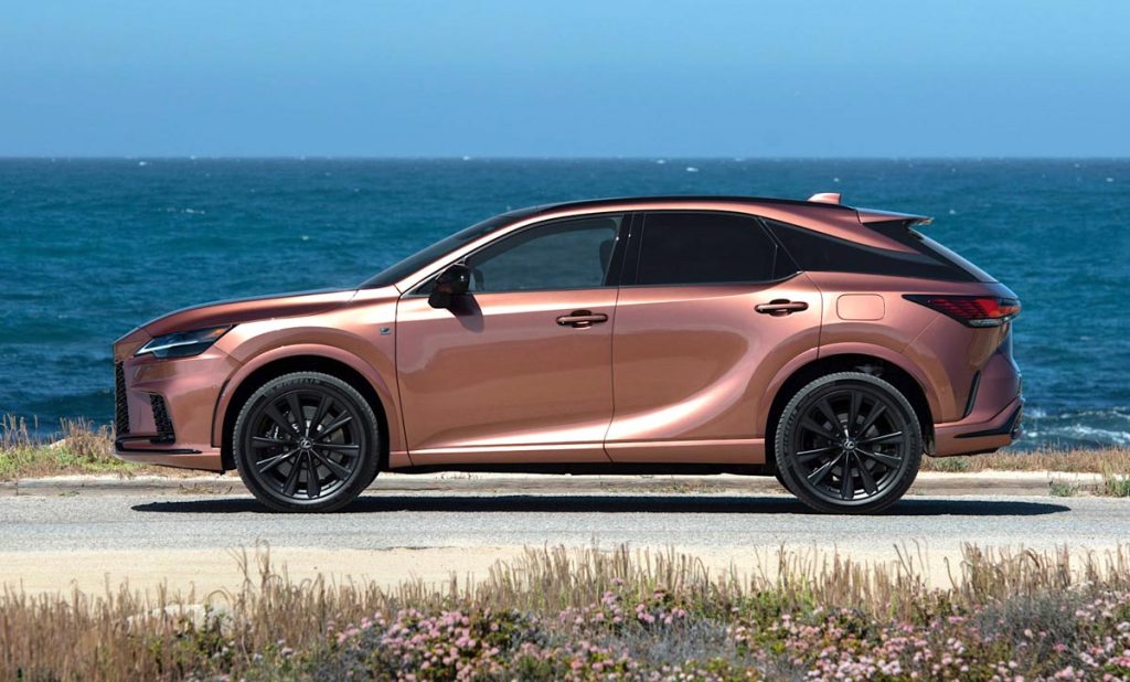 Lexus RX500h F Sport Performance AWD in Copper Crest.