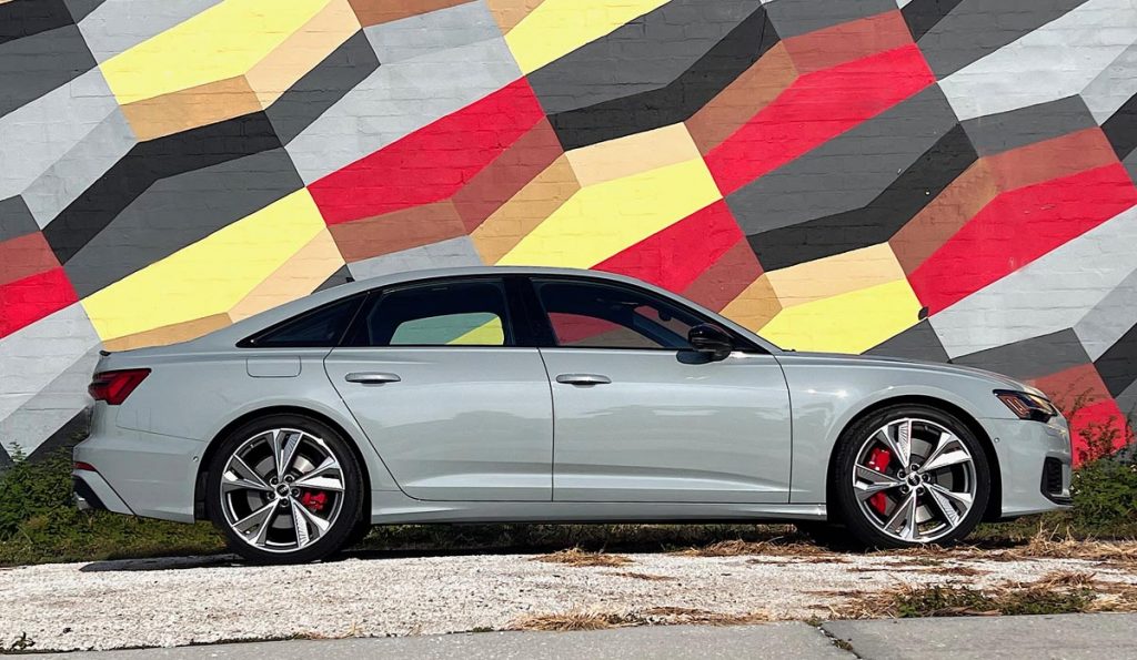 Audi’s 444 Horsepower S6, parked, profile