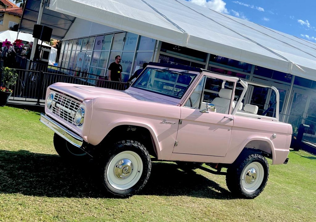 1966 Ford Bronco, painted in custom Barbie pink. Photo by Howard Walker