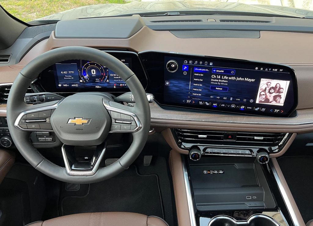 An all-new 17.7-inch touchscreen pairs with a 11-inch screen instrument display and heads-up display on the windshield.. Photo by Howard Walker