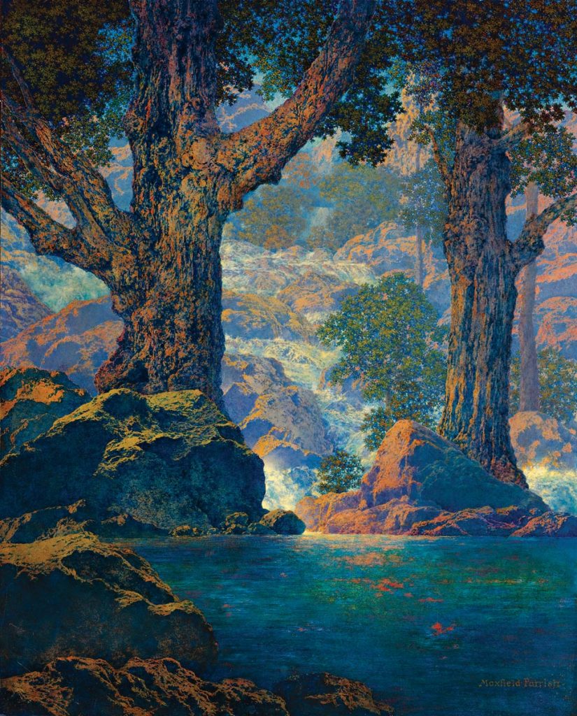 Cascades (Quiet Solitude), Maxfield Parrish. Courtesy of the National Museum of American Illustration