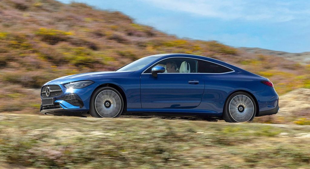 The CLE delivers some sharp handling—aided by standard 4Matic all-wheel drive and a “Sport” setting for the suspension. Photo courtesy of Mercedes-Benz