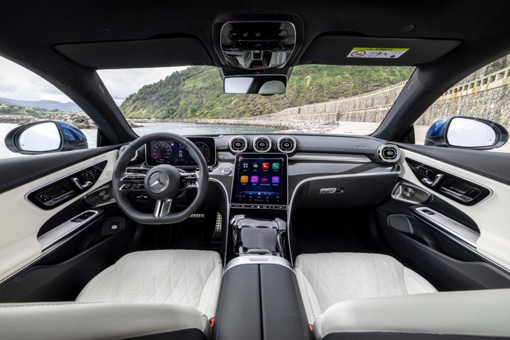 The dashboard and front seats in the CLE Coupe. Photo courtesy of Mercedes-Benz
