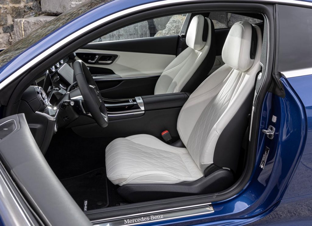 The front eats are supremely comfy and supportive, with perforated, diamond-quilted leather. Photo courtesy of Mercedes-Benz