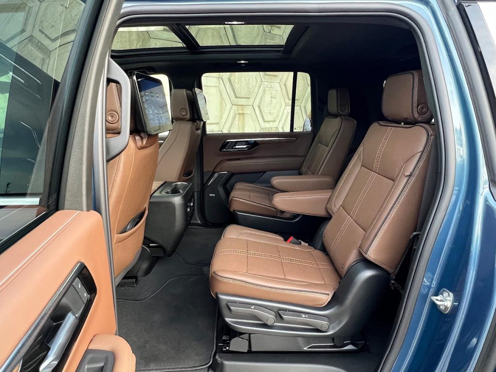 Three rows of luxurious seats can accommodate up to eight passengers comfortably. Photo by Howard Walker