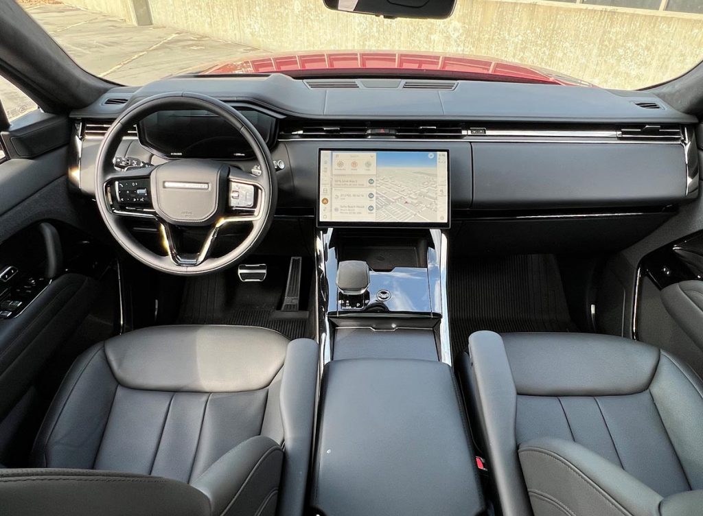 Inside the V8 Autobiography, all the typical switches and knobs are now a tap or swipe away on the 13.1-inch curved touchscreen. Photo by Howard Walker