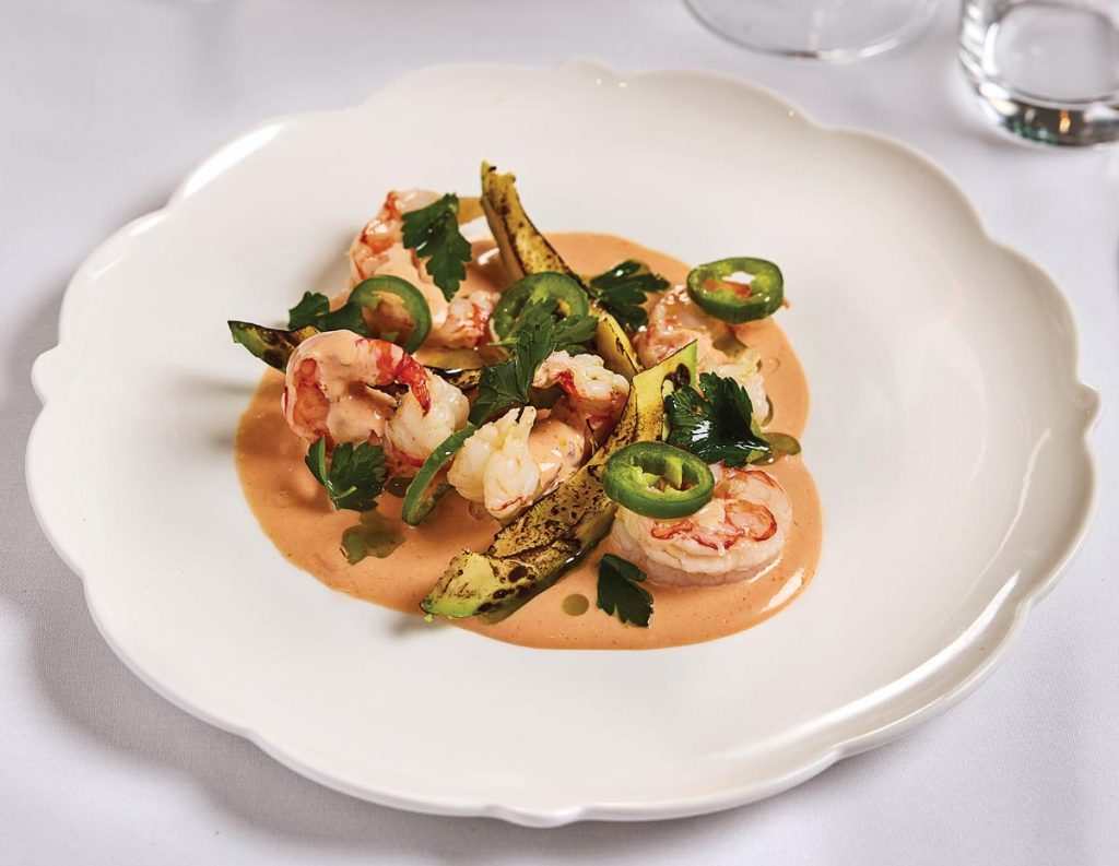 Gamberi in Salsa Rosa at Felice. Photo by Michael Pisarri