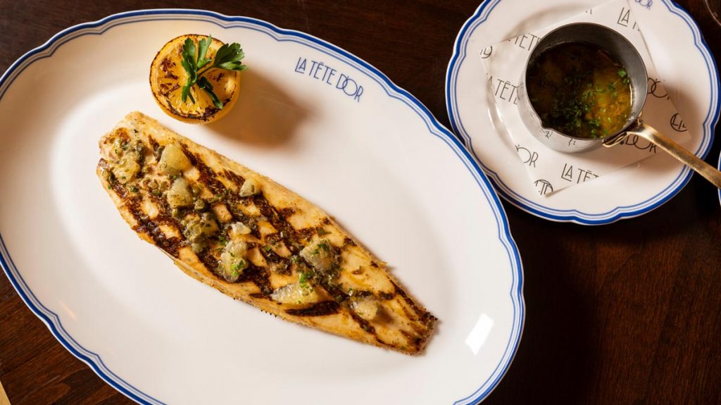 Dover sole meunière with lemon caper butter. Photo by Evan Sung, courtesy of Café Boulud Palm Beach