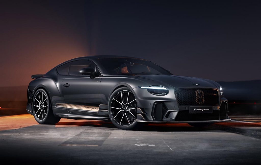 The Bentley sports a massive new front splitter, dual stacked dive planes on either side of the bumper, and an eclectic array of air-gulping intakes. Photo courtesy of Bentley