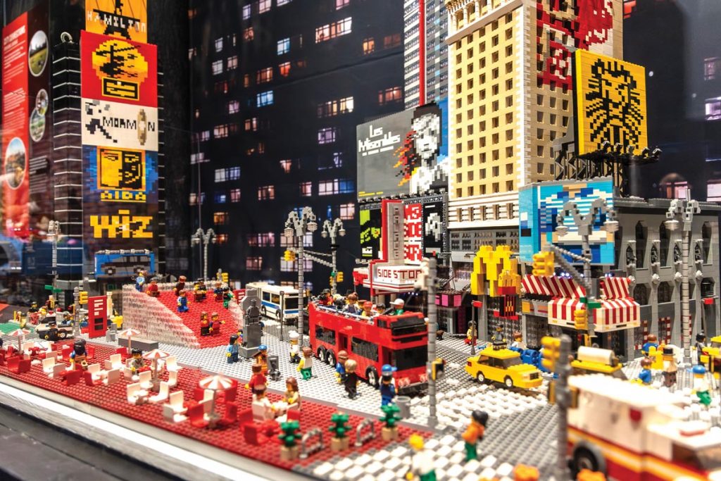 Check out Sean Kenney’s Lego creations, such as Times Square. Photo courtesy of Imagine