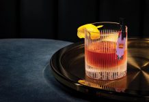 Let the Good Times Pour Classic Sazerac cocktail. Photo by Michael Rudin, courtesy of Octavia at Caesars New Orleans