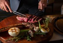 Downtown Delray Beach Restaurant Month Returns in September Bourbon Steak's Tomahawk steak. Photo courtesy of Delray Beach Downtown Development Authority