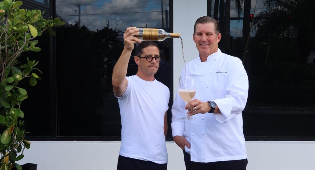 Michael Drapkin of West Palm Wine Co. and Chef Matthew Byrne of Kitchen. Photo courtesy of Kitchen