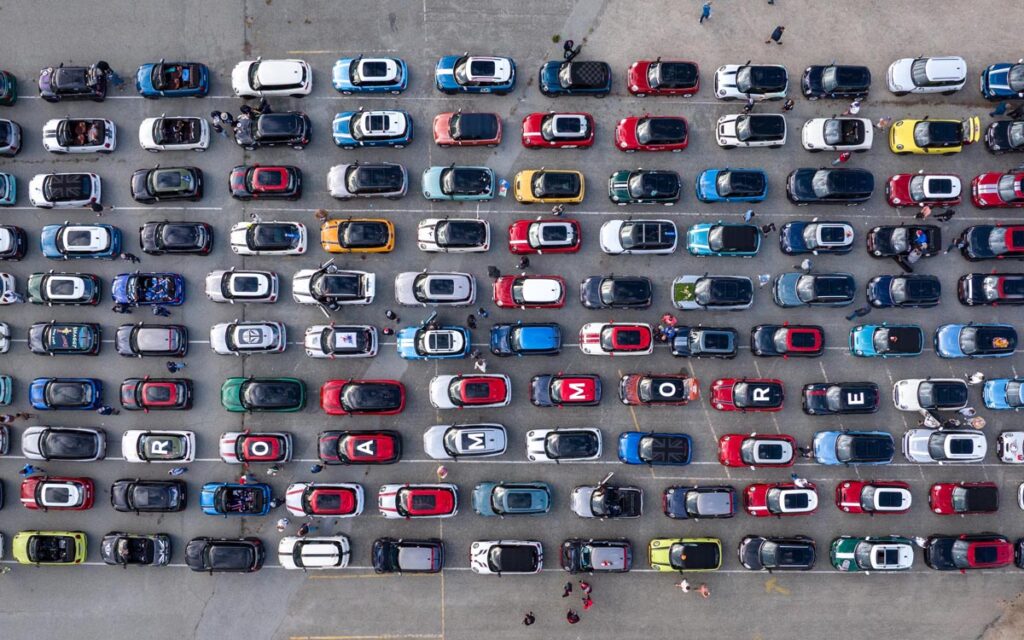 Close to 350 MINIs at Rise & Rally. Photo courtesy of MINI