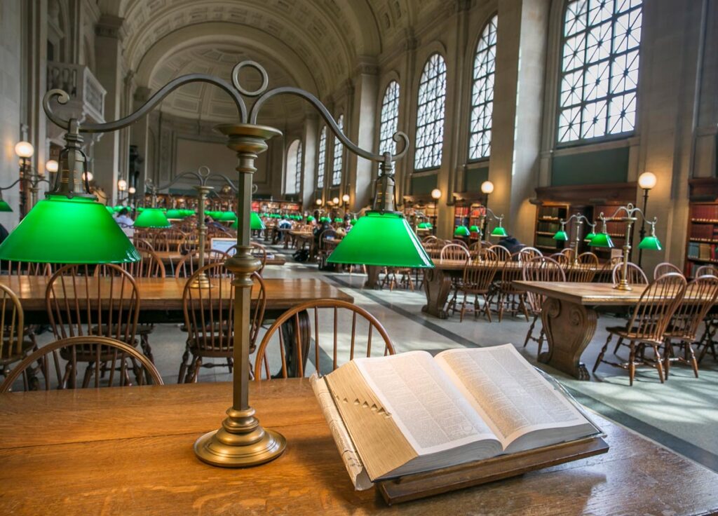 Commune with great literature at Boston Public Library. Photo by Kyle Klein