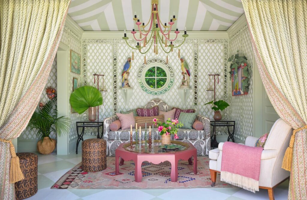 “I just knew I needed to include this photograph of this absolutely gorgeous space designed by Chicago-based designer Jessica Lagrange,” Brantley says of this Palm Beach folly