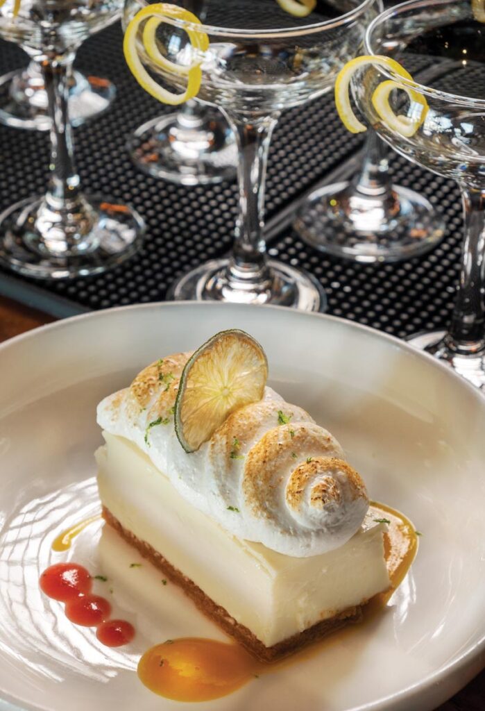 The meal ended with key lime pie, paired with Seven Daughters Moscato. Photo by Jerry Rabinowitz