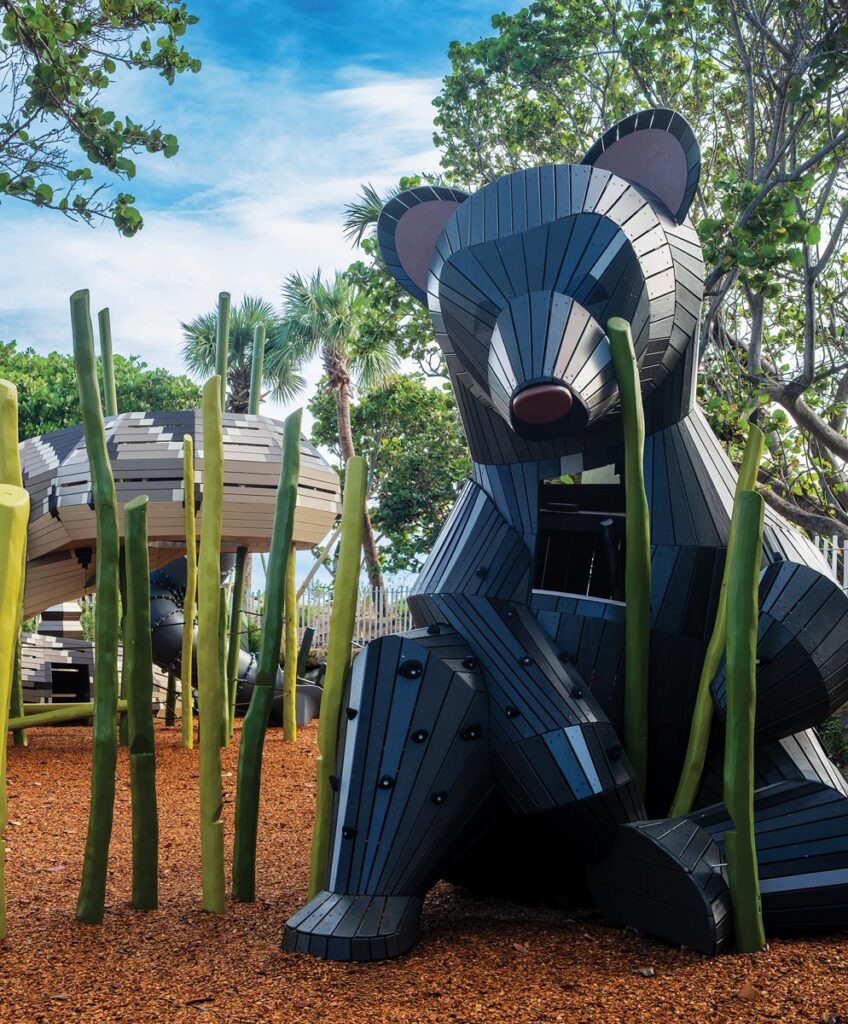 The playground was designed by the Danish firm Monstrum, which specializes in structures that are at once artistic and architectural. Photo by Jerry Rabinowitz